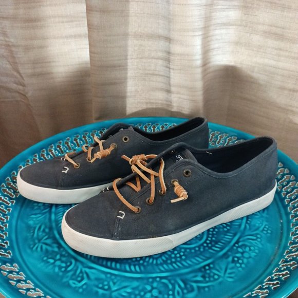 Women's Sperry Topsider Canvas Blue Pier View Sneakers 10M - Picture 2 of 7